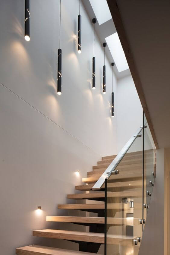 Stairs ceiling hanging lamps