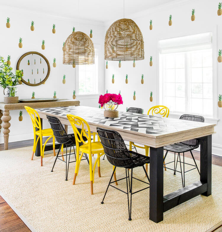 pineapple wall decor dining room