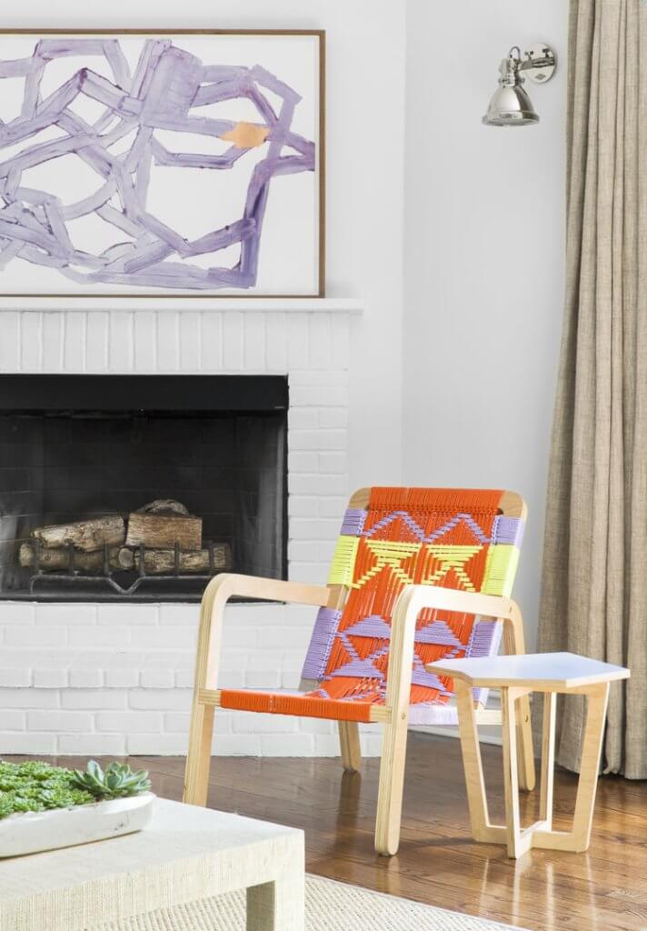 multicolored macramer chairs