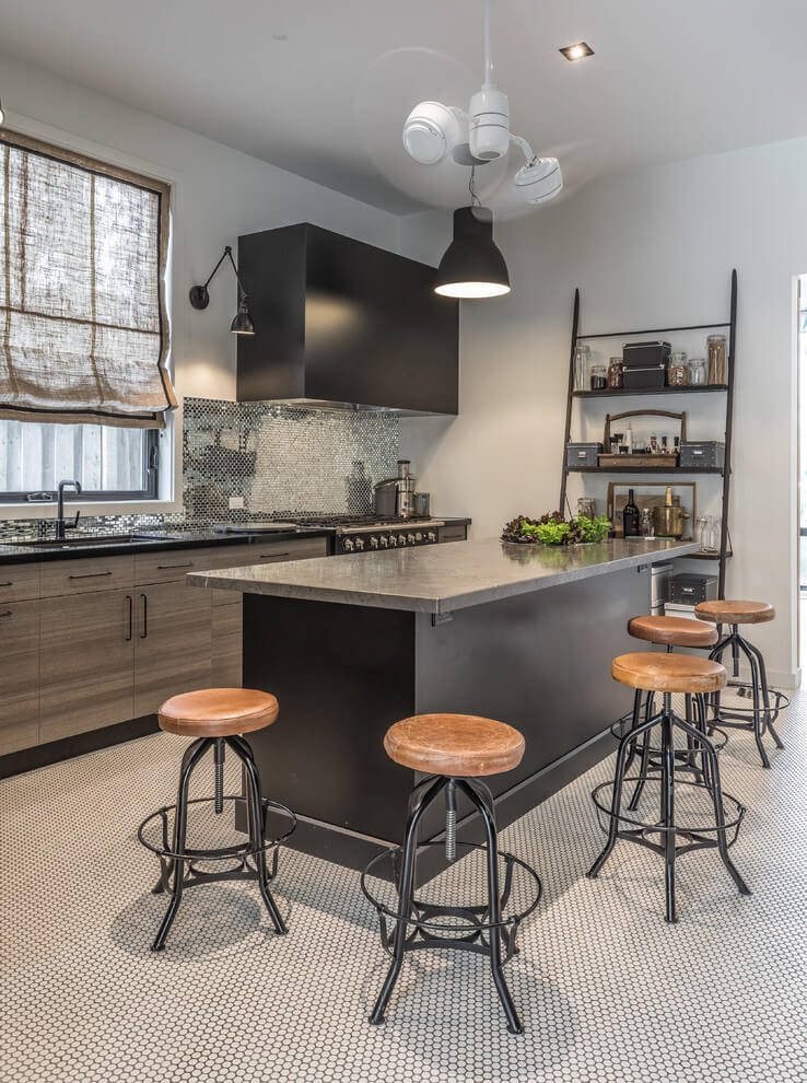 gray islets with stools