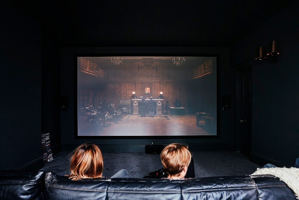 cinema room dark screen