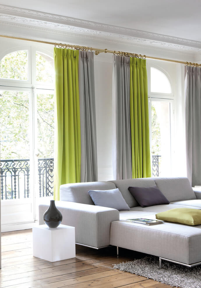 Lime Green Curtain Livingroom