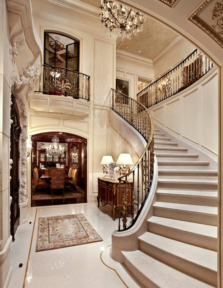French limestone staircase