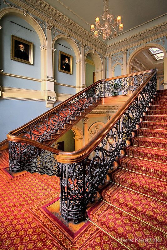 Fancy Victoria staircase with railings