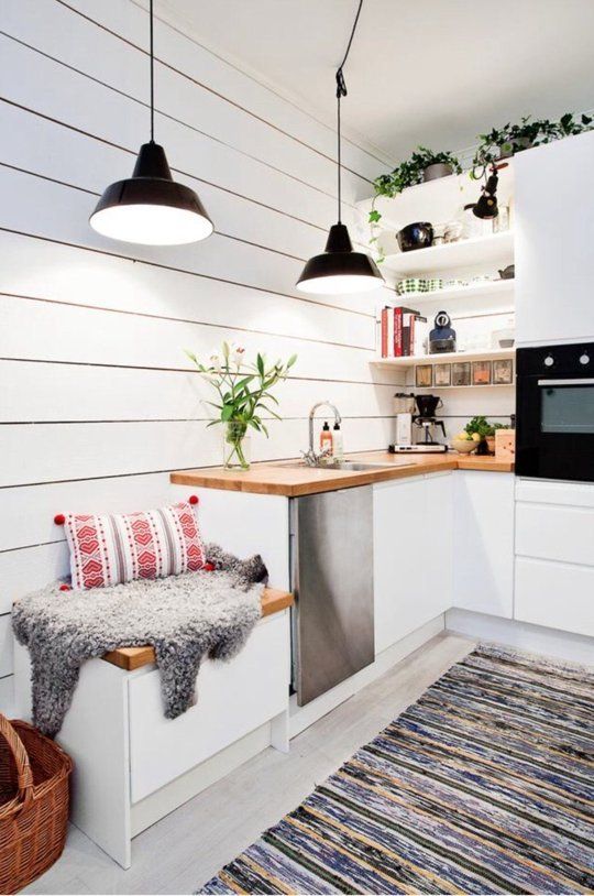Scandinavian small corner kitchen