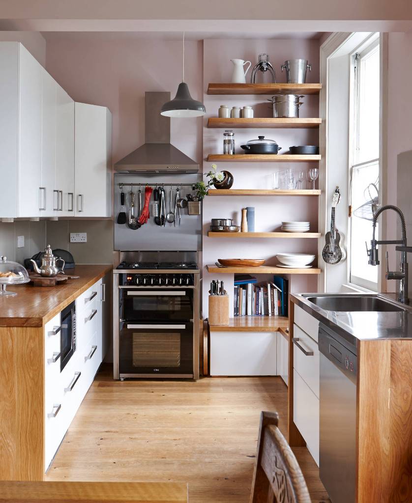 Romantic European minimalist kitchen