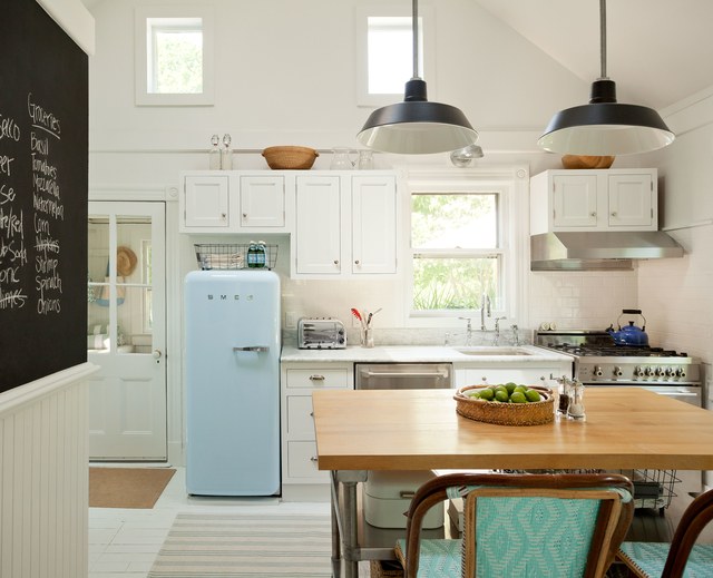 Milk work with bright color kitchen