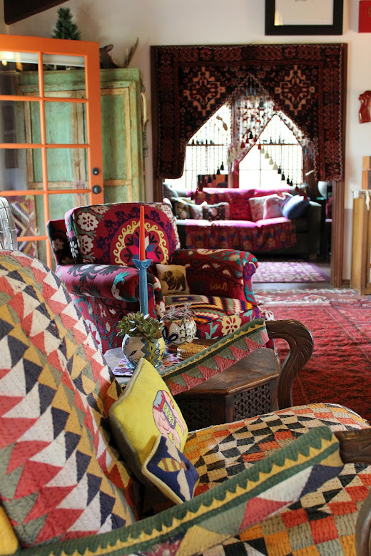 Colorful seating and carpets