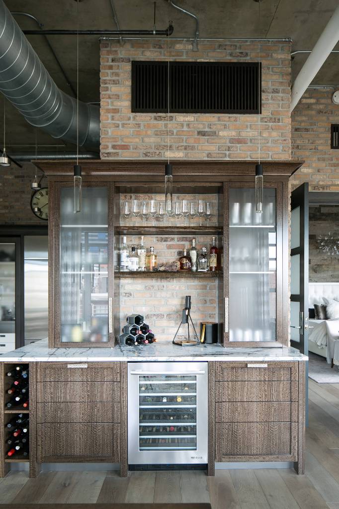 Loft style home bar design