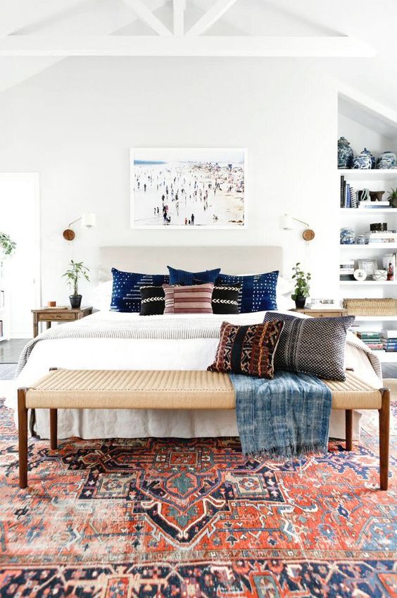 Bedroom with oriental rugs