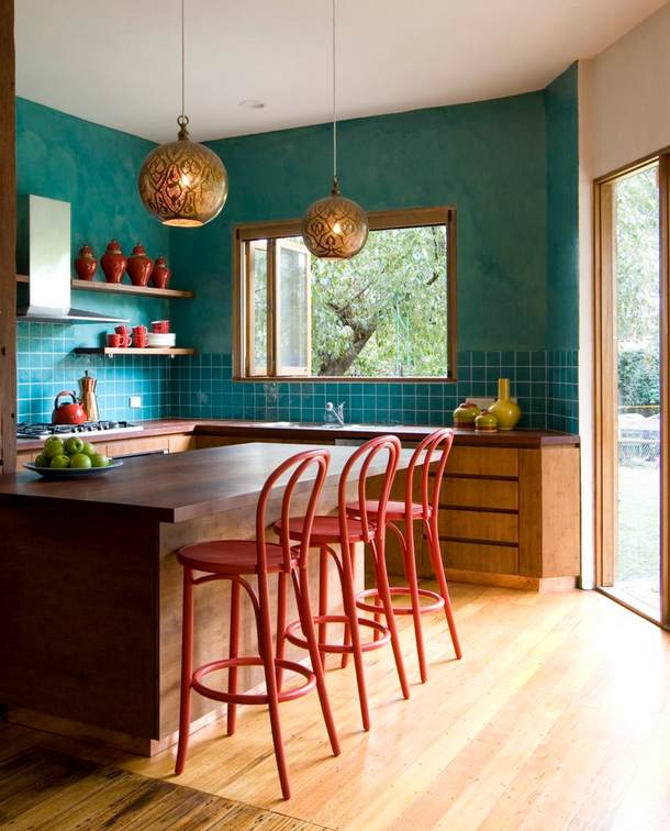 vintage color modern kitchen