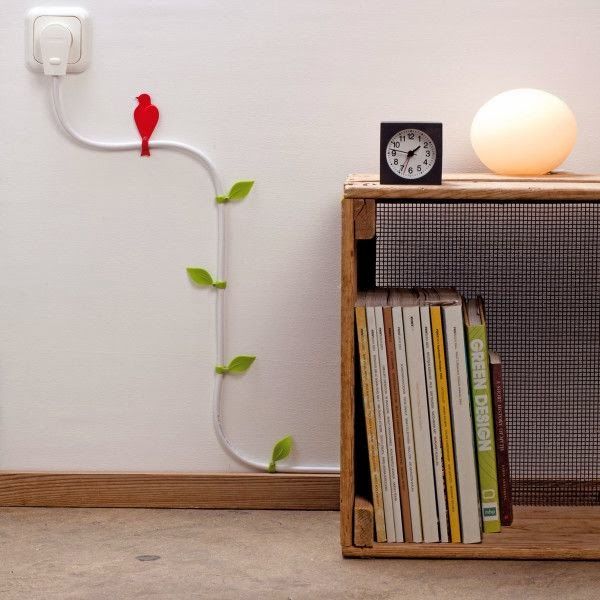 organize cable on the wall