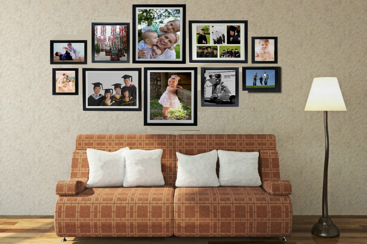house with picture wall