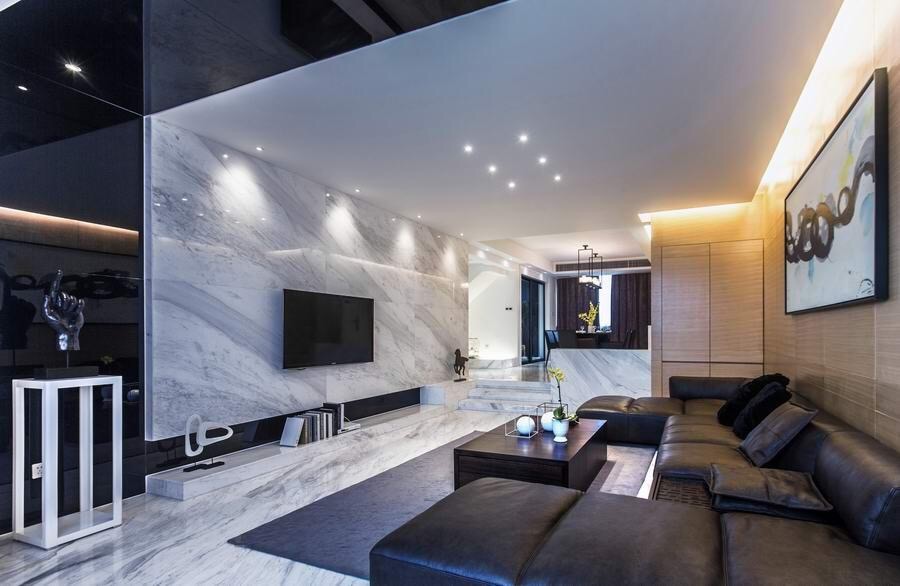 Luxurious marble wall for living room