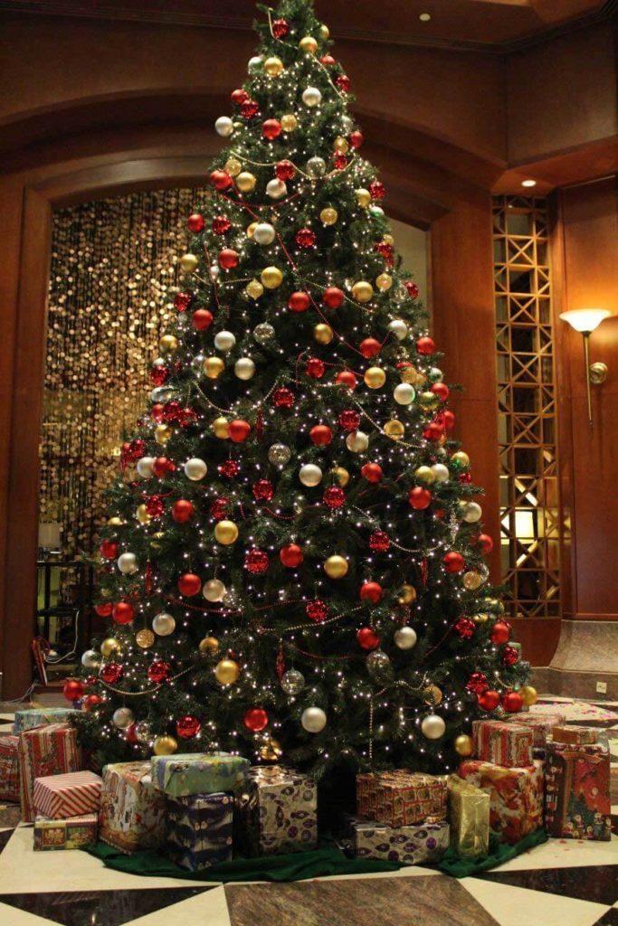 Traditional Christmas ball tree decoration