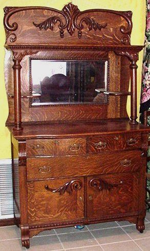 antique oak sideboard buffet with mirror - Google Search | Antique .