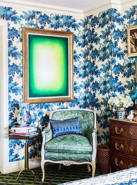 Speak to Me | Nyc decor, Dark blue wallpaper, Beautiful bedroo