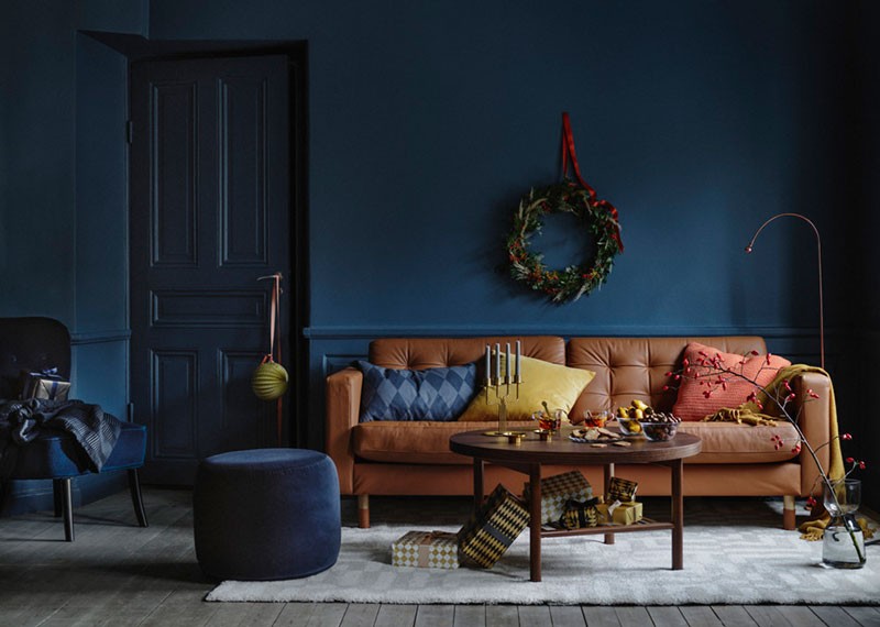 Wonderful Christmas interiors in dark blue by IKEA 〛 ◾ Photos .
