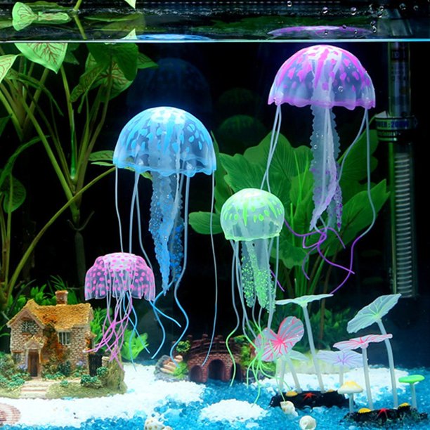 6Pcs Artificial Jellyfish Decor Ornament for Aquarium Fish Tank .