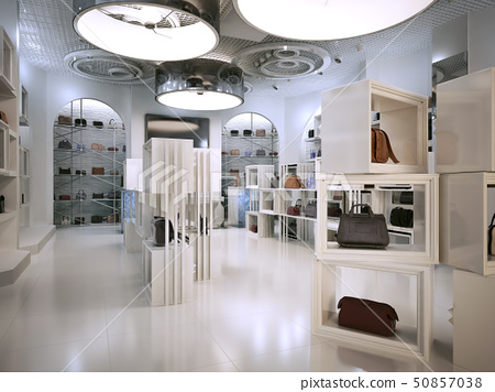 Luxury store interior design art deco style with - Stock .