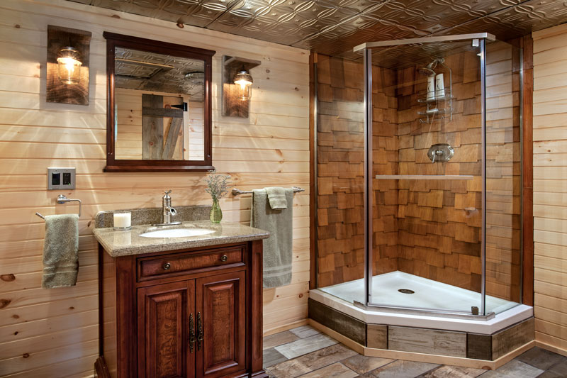 Log Home Bathroom Design Ide