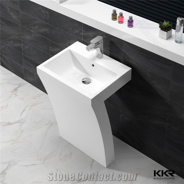 Artificial Stone Freestanding Wash Hand Basin Pedestal Basins .