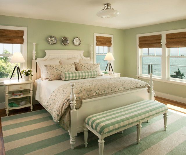 25 Cool Beach Style Bedroom Design Ideas | Sage green bedroom .
