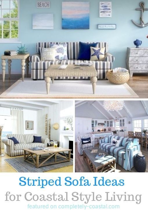 Striped Sofa Ideas for a Coastal Nautical & Beach Style Living .