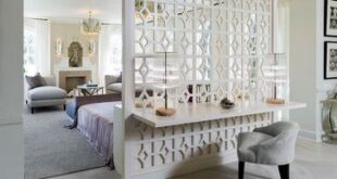 Beautiful room divider using lattice work. Bedroom Design Ideas .