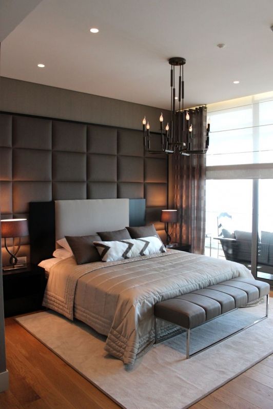 Modern Bedroom with Textured Accent Wall | Remodel bedroom, Modern .