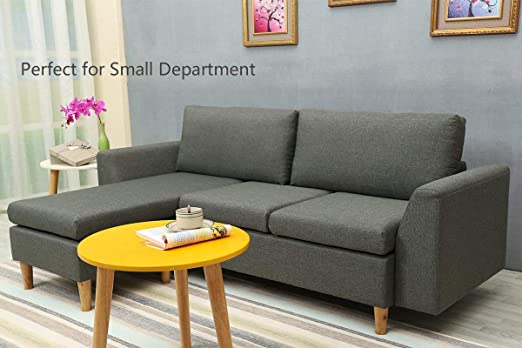 Amazon.com: Best-Living Furniture Modern Linen Fabric L-Shaped .