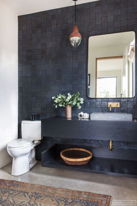 40 The Best Scandinavian Bathroom Design Ideas | Black cabinets .