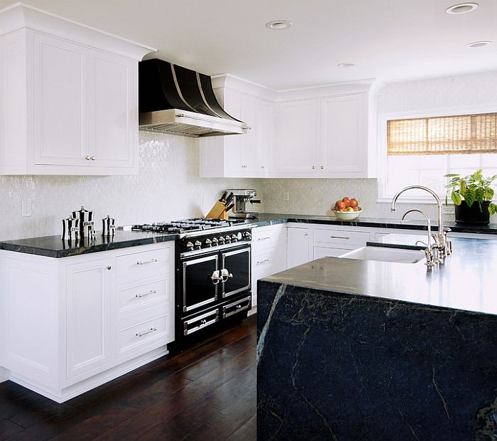 Traditional black and white kitchen design - Hupeho