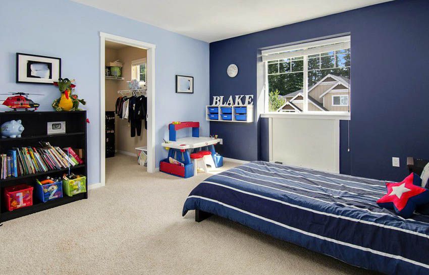 Accent Wall Colors (Design Guide) | Boys bedroom colors, Blue .