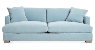 One Kings Lane - Hudson Sofa, Light Blue Velvet | One Kings La