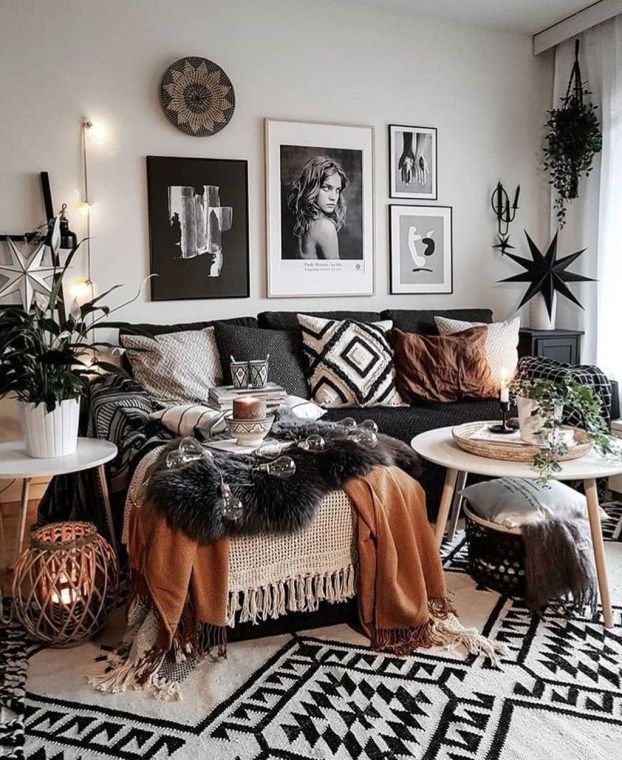 42 Cozy Bohemian Farmhouse Decorating Ideas For Living Room | Boho .