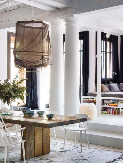 Stunning Bohemian style apartment in Barcelona | Chic living room .