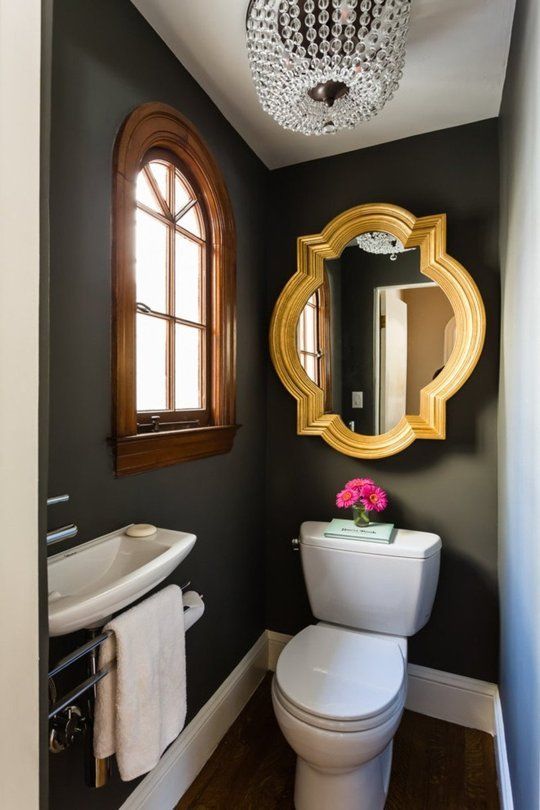 Bold Color in the Powder Room | Tiny powder rooms, Powder room .
