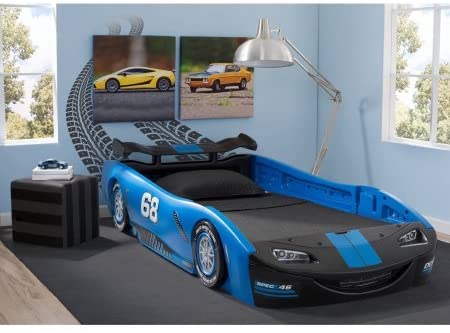 Amazon.com: Delta Children Turbo Race Car Twin Bed | 47.5"W x 22.5 .