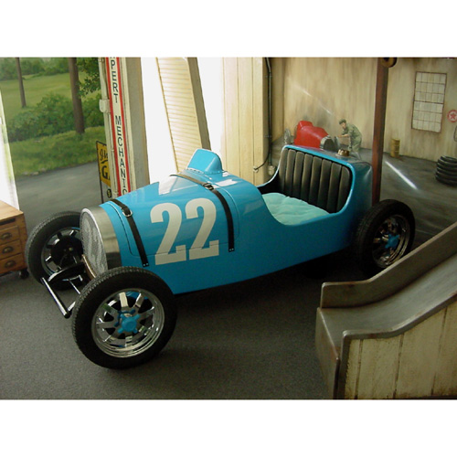 Vintage Race Car Bed and Luxury Kid Furnishings Including Armoires .