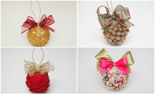 4 ideas for decorating styrofoam balls for DIY Christmas tree .
