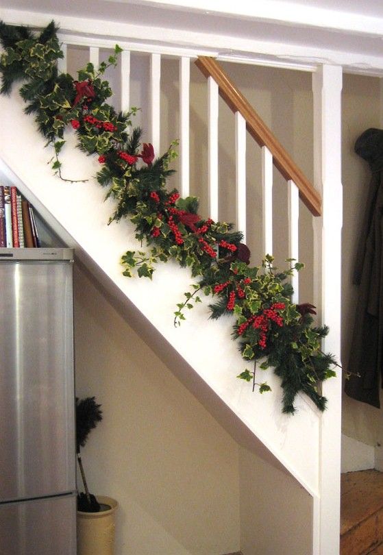 The Bottom of Christmas Banister Decorating Ideas View deck .