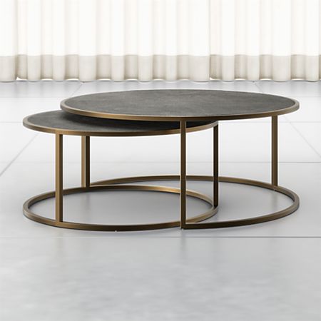 Keya Antique Brass Nesting Coffee Tables + Reviews | Crate and Barr