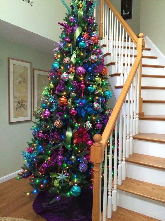 23 Colorful Christmas Tree Décor Ideas | Cool christmas trees .