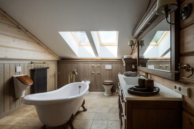 17 Amazing Rustic Bath Designs That Will Make You Feel Comfortab