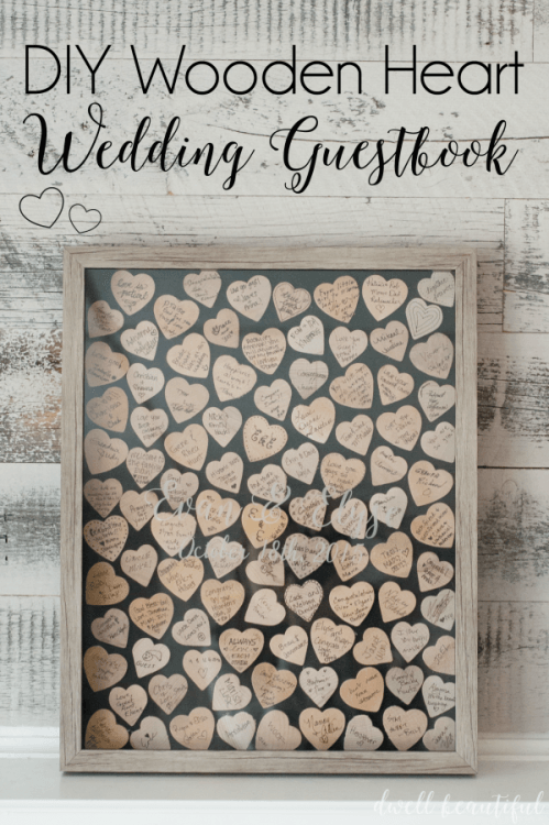 DIY Wooden Heart Wedding Guestbook Idea | Wooden heart guest book .