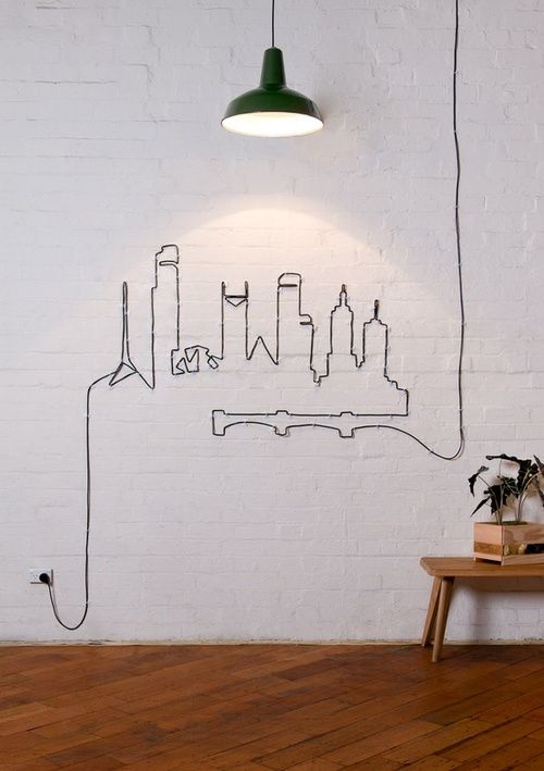 The Wire Installation Cityscape | Diy wall decor, Diy wall, Home dec