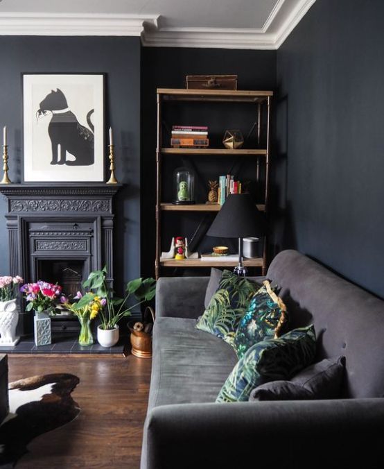 Charismatic Dark Living Room Design Ideas with Their Magic Spell .