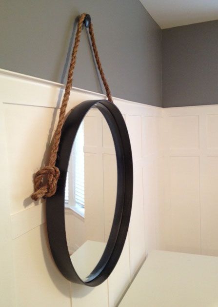 DIY Restoration Hardware Knock Off Iron & Rope Mirror | Bathroom .
