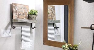 Amazon.com: Rustic Wood Frame Wall Mirror, Vanity Mirror, Makeup .
